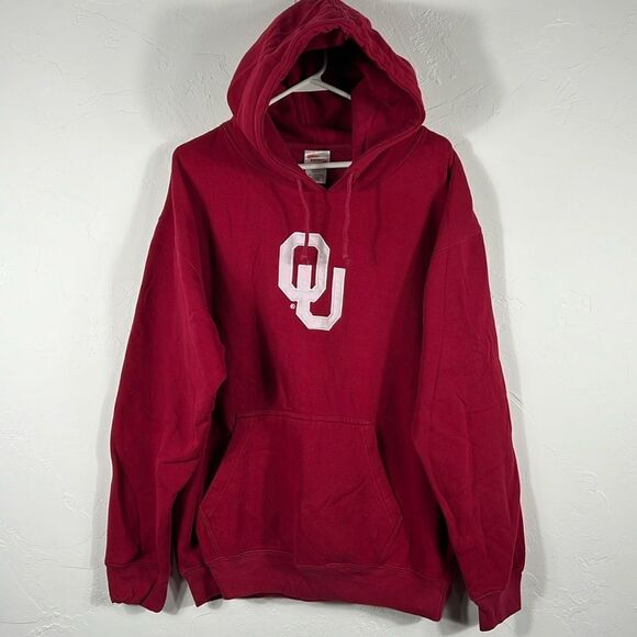 🔥🏈 Vintage OKLAHOMA SOONERS NCAA Embroidered Pullover Hoodie Sweatshirt Sz XL - Picture 1 of 10